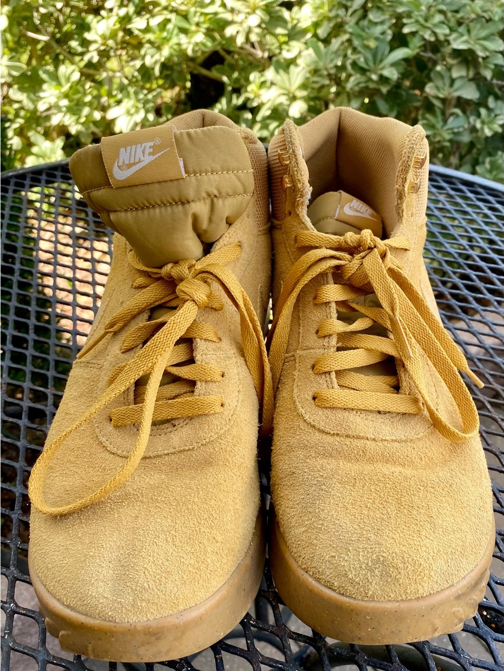Nike High-Top Suede Sneakers in Wheat/Tan